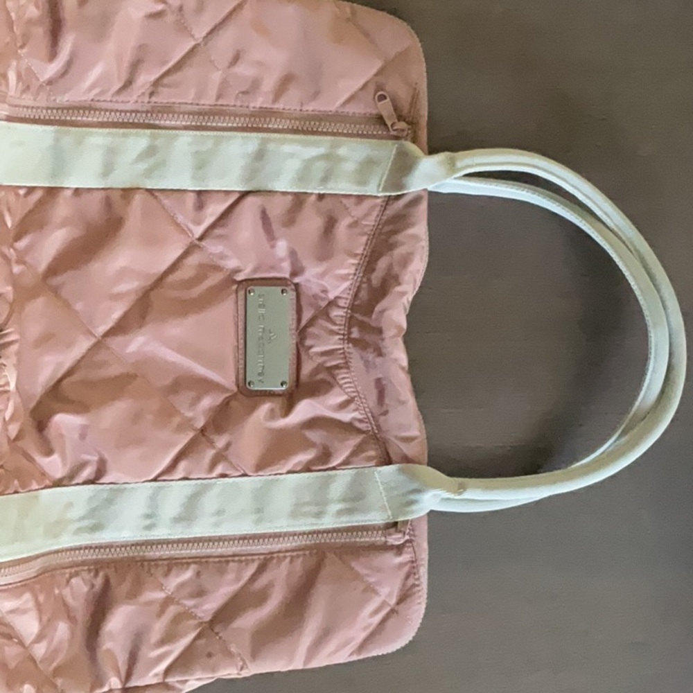 Adidas by Stella McCartney Pink and Cream Quilted Tote